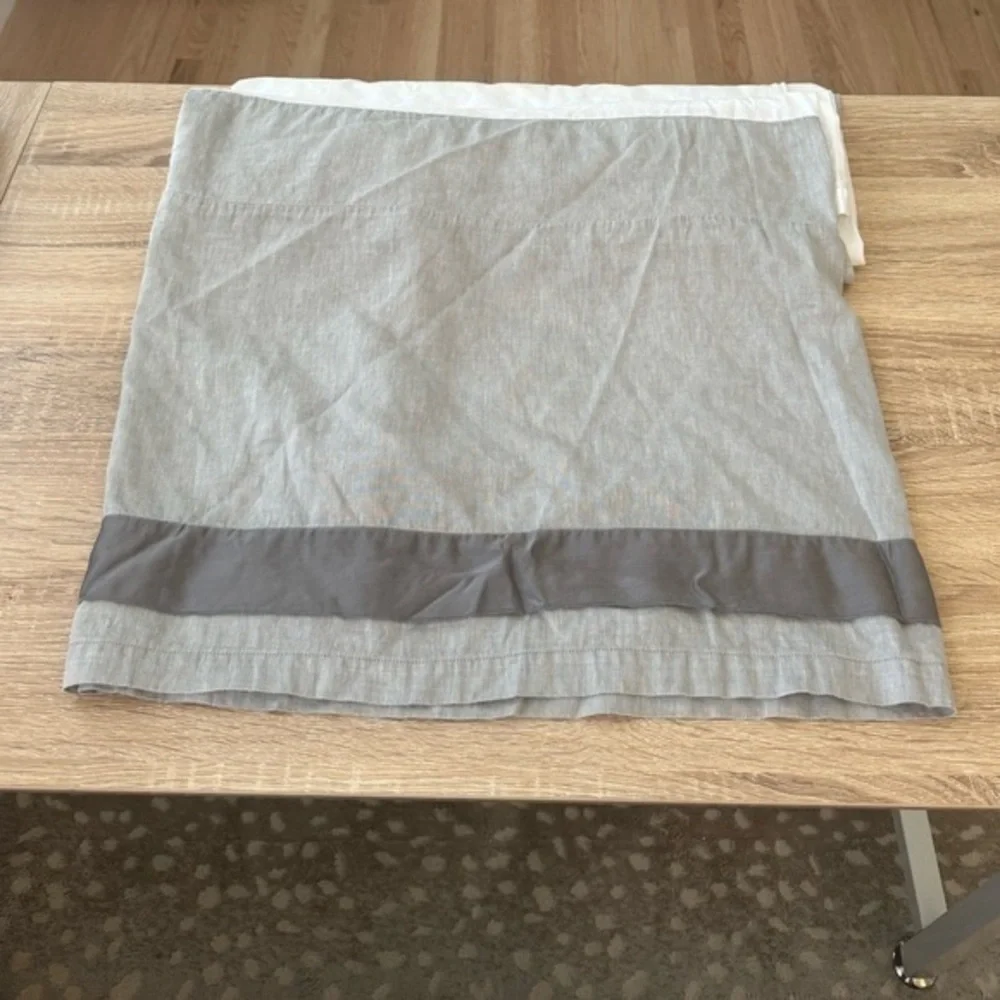Pottery Barn‎ Queen Grand Lit Cotton Linen Blend Gray Bedskirt